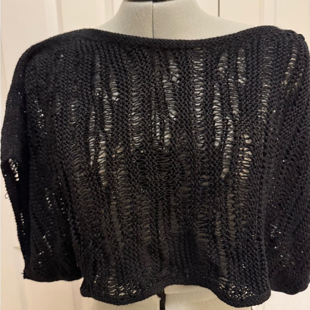 Stella Carakasi Black Knit Poncho - Picture 2 of 5